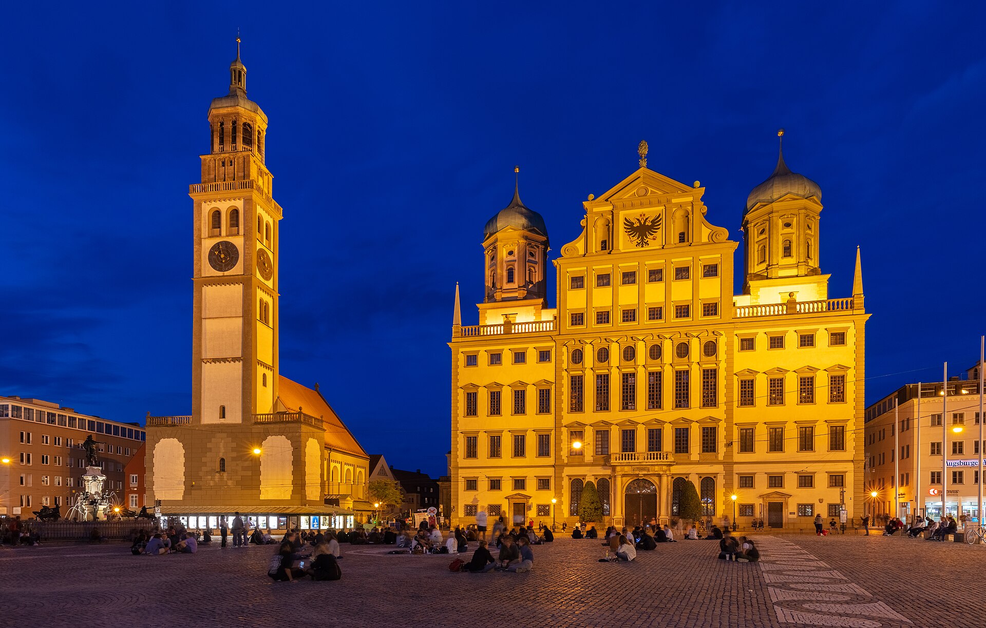 Stadtmotiv in Augsburg – Plaza del Ayuntamiento, Augsburgo, Alemania, 2021-06-04, DD 32-34 HDR